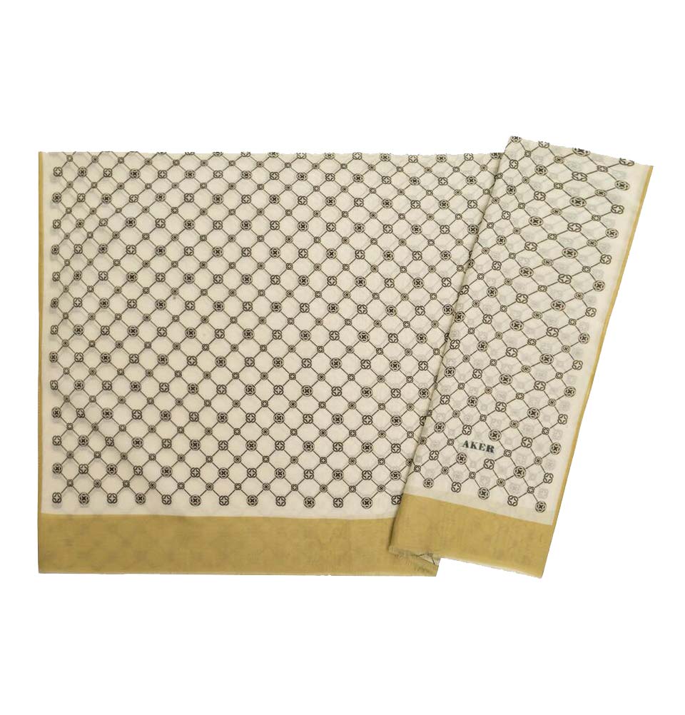 Aker Silk Cotton Patterned Shawl #7857 461 - Elegant Womens Fashion Scarf for Parties, Weddings & Special Occasions