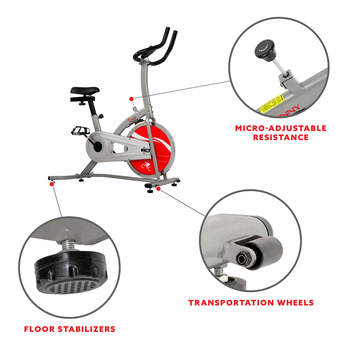 Premium Indoor Cycling Stationary Exercise Bike with Chain Drive - Perfect for Home Gym, Cardio Workouts & Spin Classes