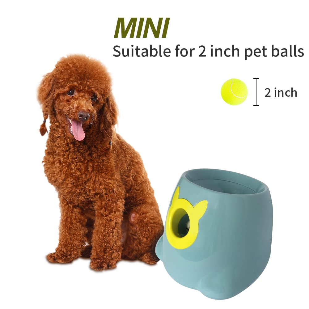 BESTHLS Automatic Dog Ball Launcher - Interactive Tennis Ball Thrower Machine for Small & Medium Dogs - Fetching Distance 10-30ft - Blue - Perfect for Backyard Play, Dog Training & Exercise