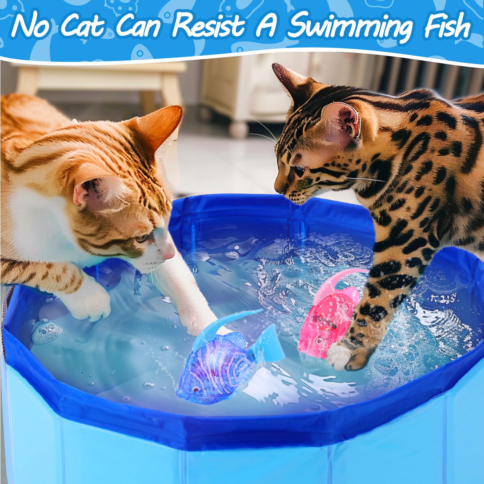 AIERSA Robotic Swimming Fish Cat Toy - Interactive Self-Play Water Toy for Indoor Cats - Fun Enrichment & Exercise Toy for Bored Pets - Perfect for Bathtime Play & Stimulating Natural Hunting Instincts