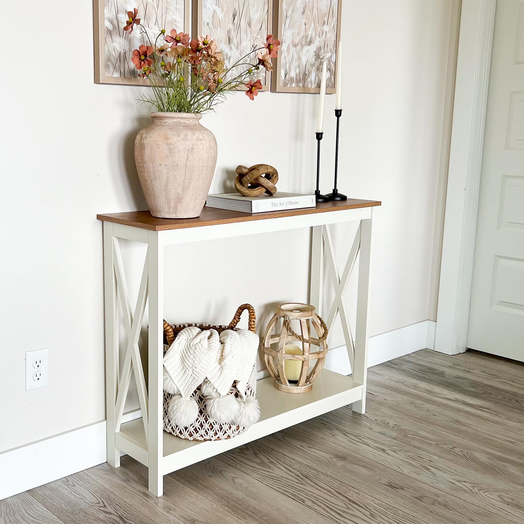 PHI VILLA Modern Console Table - Slim Entryway Table for Hallway, Living Room | Perfect for Small Spaces, Home Decor & Storage Solution