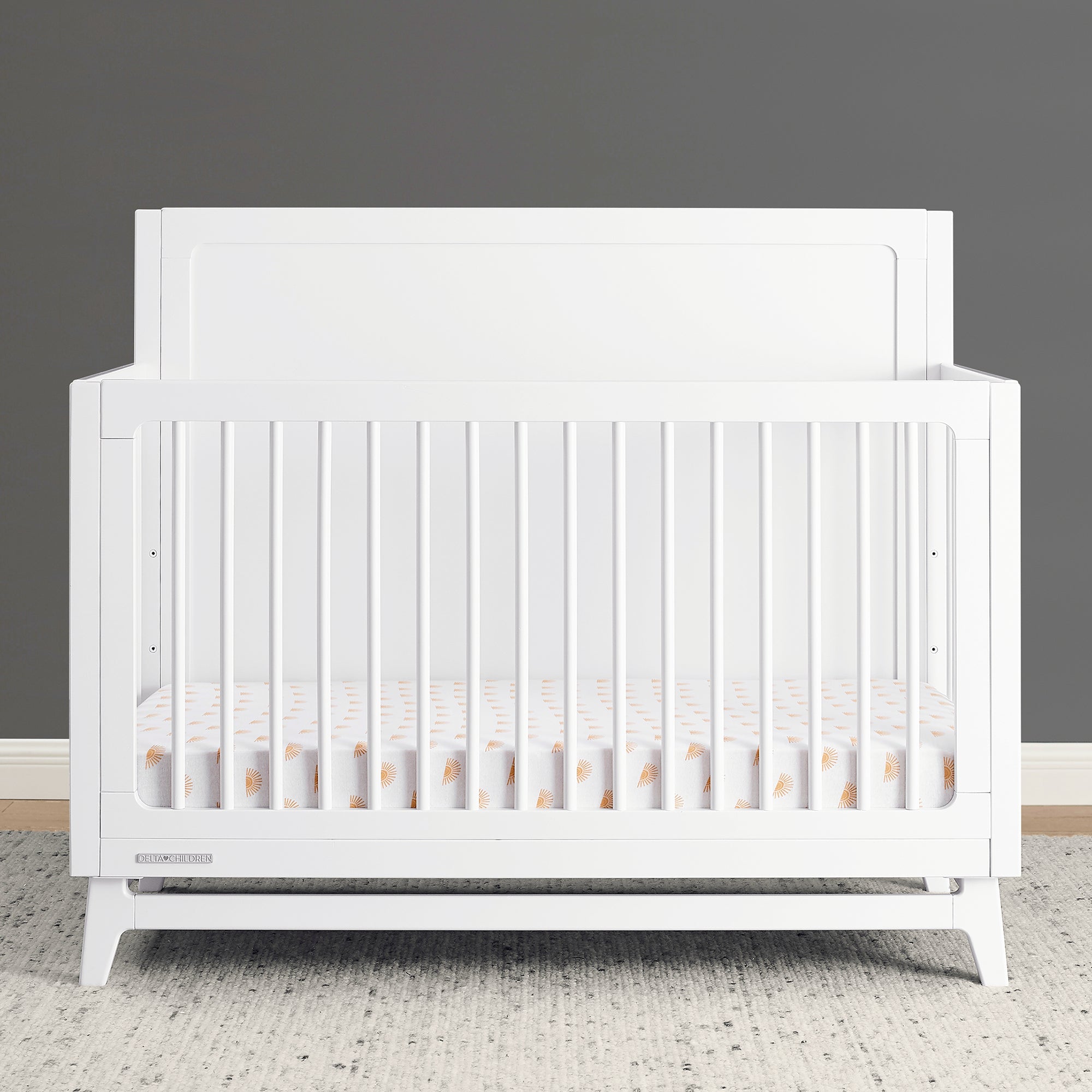 Convertible 6-in-1 Baby Crib by Spencer - Nursery Furniture That Grows with Your Child from Newborn to Toddler Bed