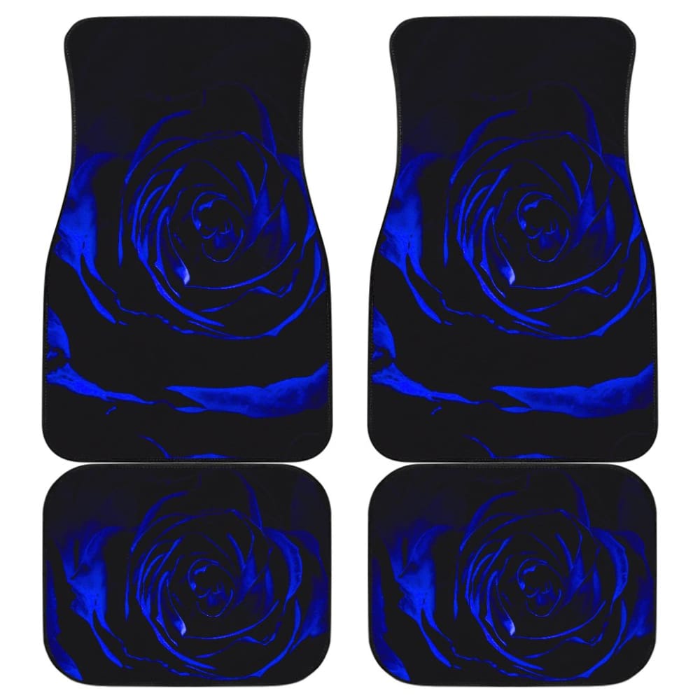 Premium Blue Rose Floral Car Floor Mats - Waterproof & Non-Slip Auto Accessories for Sedans, SUVs & Trucks - Perfect for Daily Commute & Road Trips