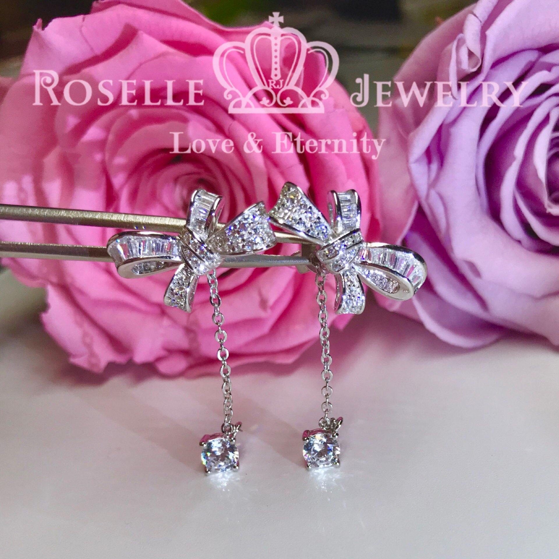 Stylish Detachable Ribbon Drop Earrings DE11 - Elegant Dangle Earrings for Women, Perfect for Parties, Weddings & Special Occasions