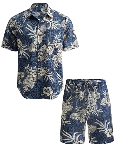 Navy Blue&white Flower