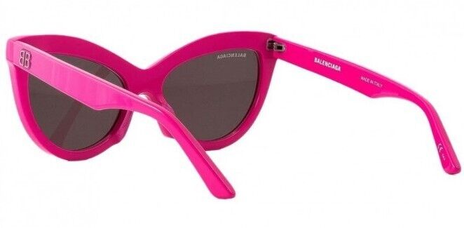 Balenciaga BB0217S 003 Fuchsia Grey Cat Eye Sunglasses for Women - Stylish UV Protection Shades for Beach, Driving & Outdoor Fashion