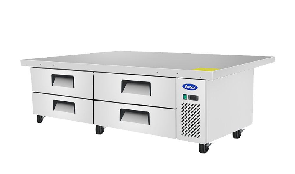 Atosa 76-Inch Commercial Refrigerator with 4 Drawers - Stainless Steel Chef Base for Restaurant Kitchen, Food Storage & Prep Station