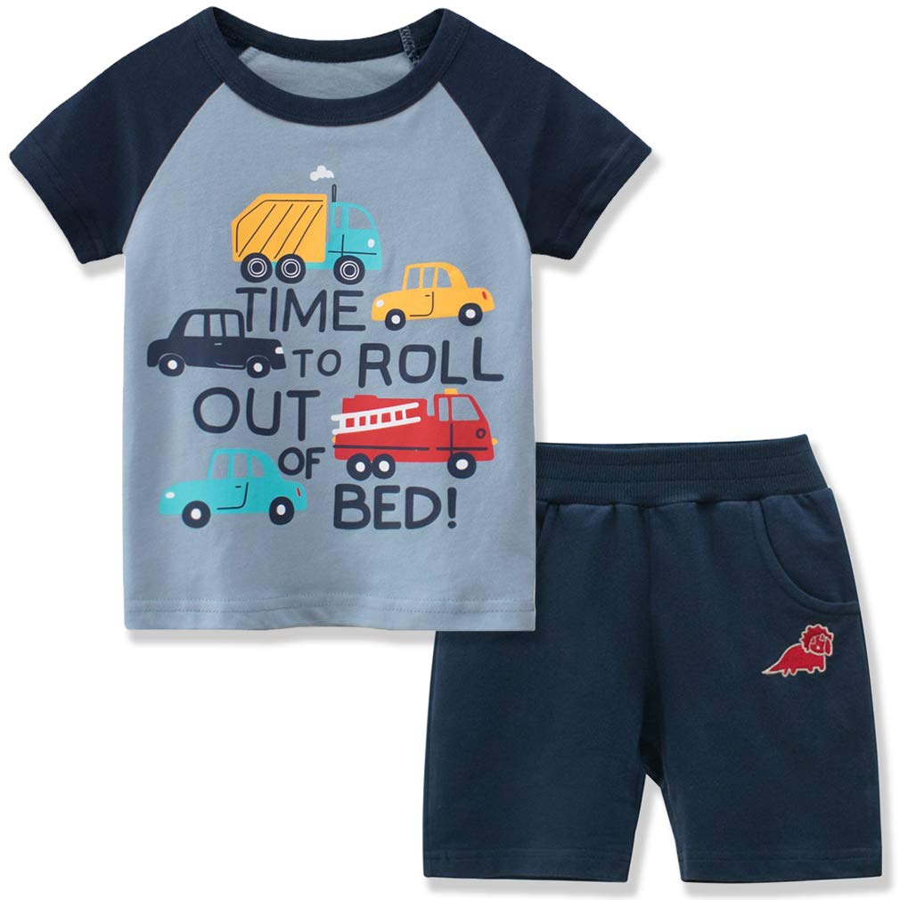 Boys Summer Outfits 2-7T - Short Sleeve T-Shirt & Shorts Set for Playtime