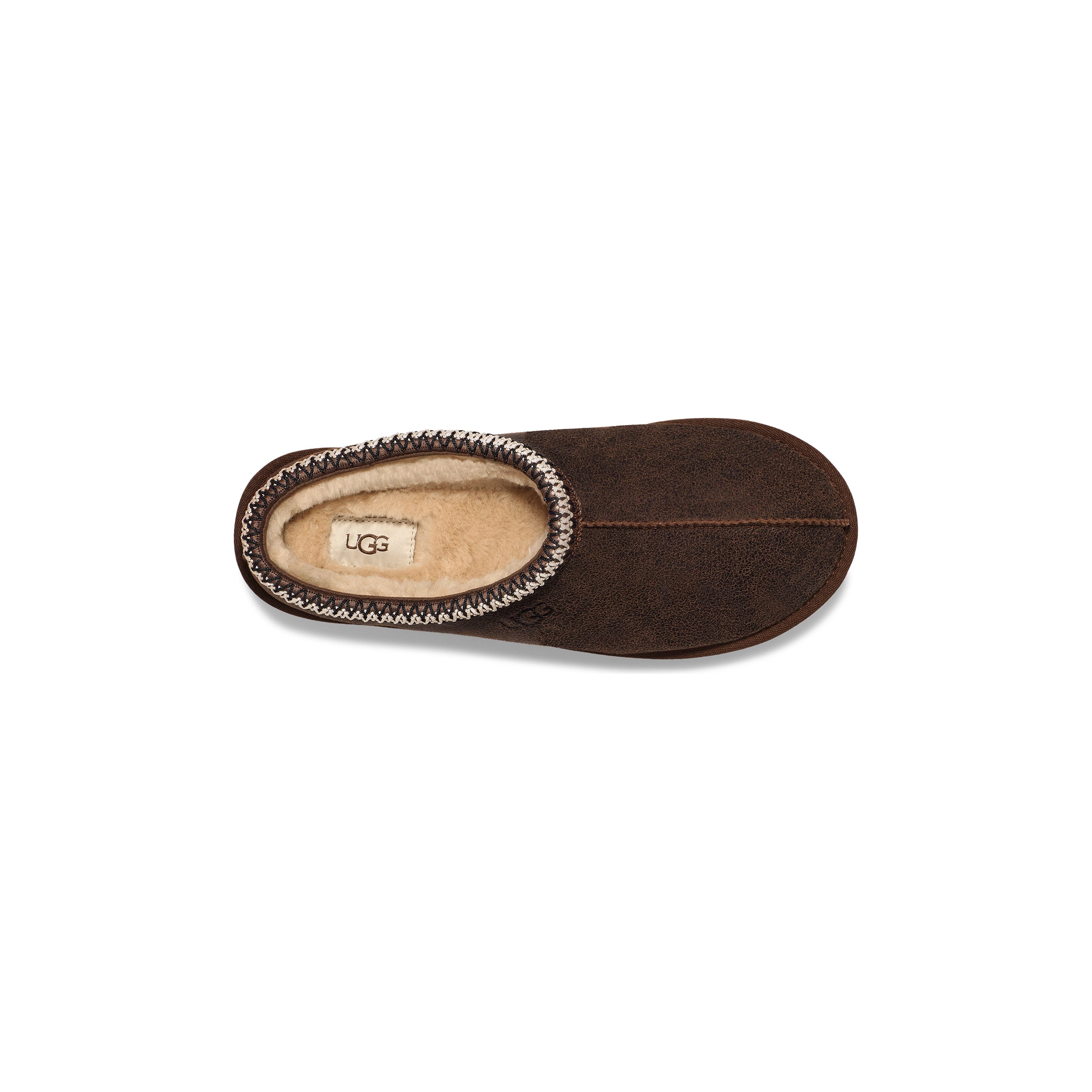UGG Men's Tasman Slippers - Distressed Burnt Cedar Suede Indoor/Outdoor House Shoes for Cozy Home & Backyard Comfort