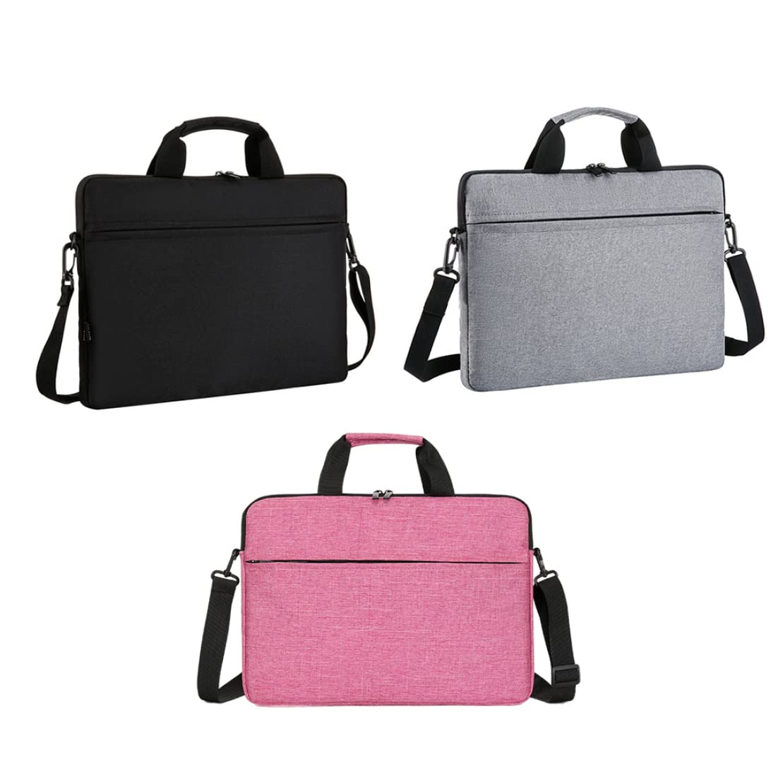 15.6 Inch Waterproof Laptop Bag - Lightweight Business Briefcase with Shoulder Strap for Men & Women, Durable Grey Computer Carrying Case for Work, Travel & School Commute