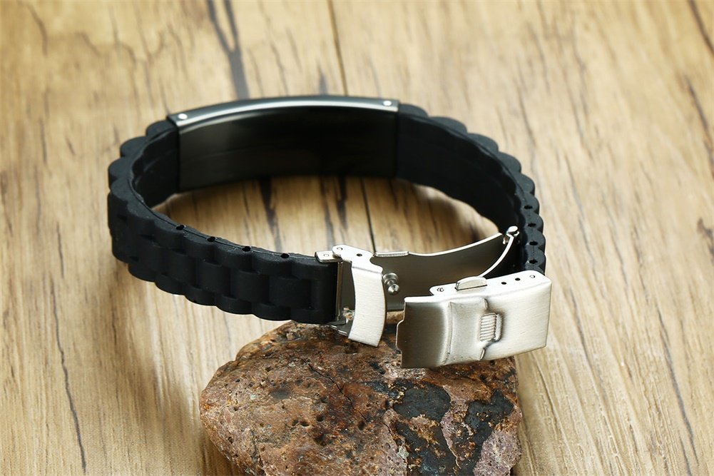 VNOX Adjustable Stainless Steel Medical Alert Bracelet for Men, Women & Kids - Free Engraving Emergency ID Wristband | Perfect for Diabetes, Allergies & Medical Conditions