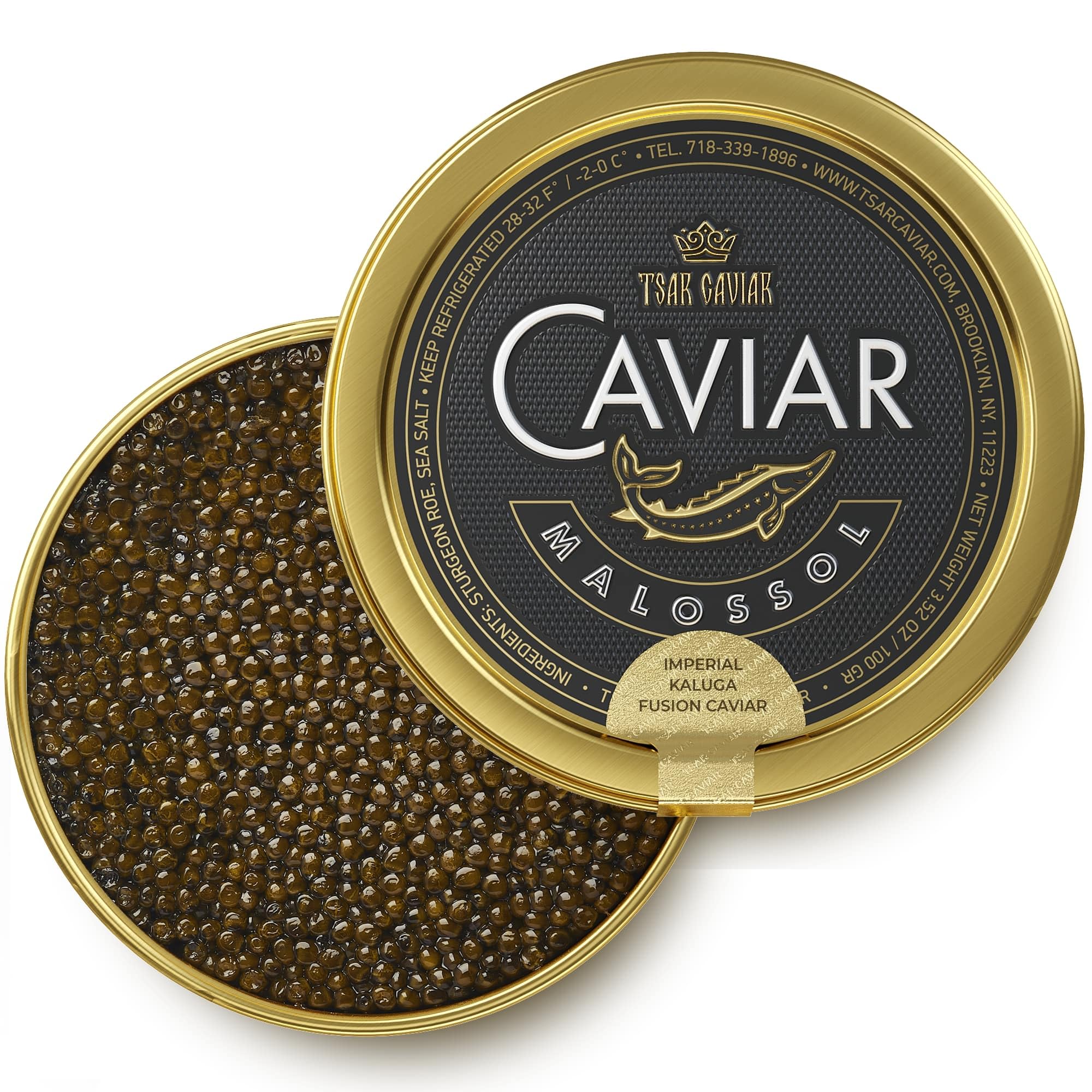 Premium TSAR CAVIAR Imperial Kaluga Fusion Caviar 8.8 oz (250G) - Fresh Black Sturgeon Caviar - Light-Salted Osetra Malossol Fish Roe - Gourmet Food Gift Box with Overnight Delivery - Perfect for Special Occasions, Luxury Gifts & Fine Dining Experiences