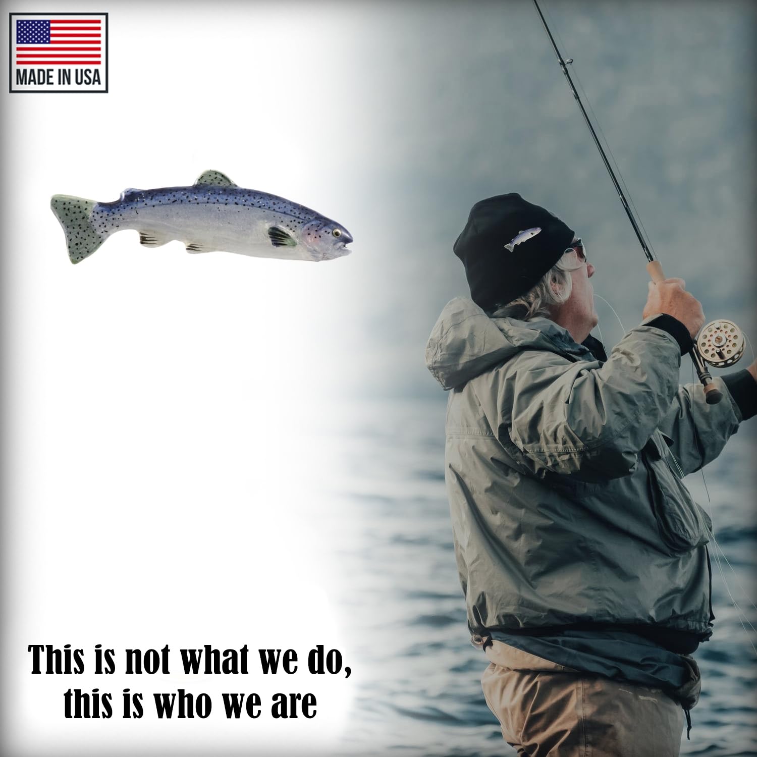 Steelhead Fish Lapel Pins for Women - Handmade in USA, 200 Unique Designs - Hat Pins, Brooches, Jewelry Gifts for Fishing Enthusiasts (Perfect for Outdoor Events, Fishing Trips & Collector Displays) FP030D