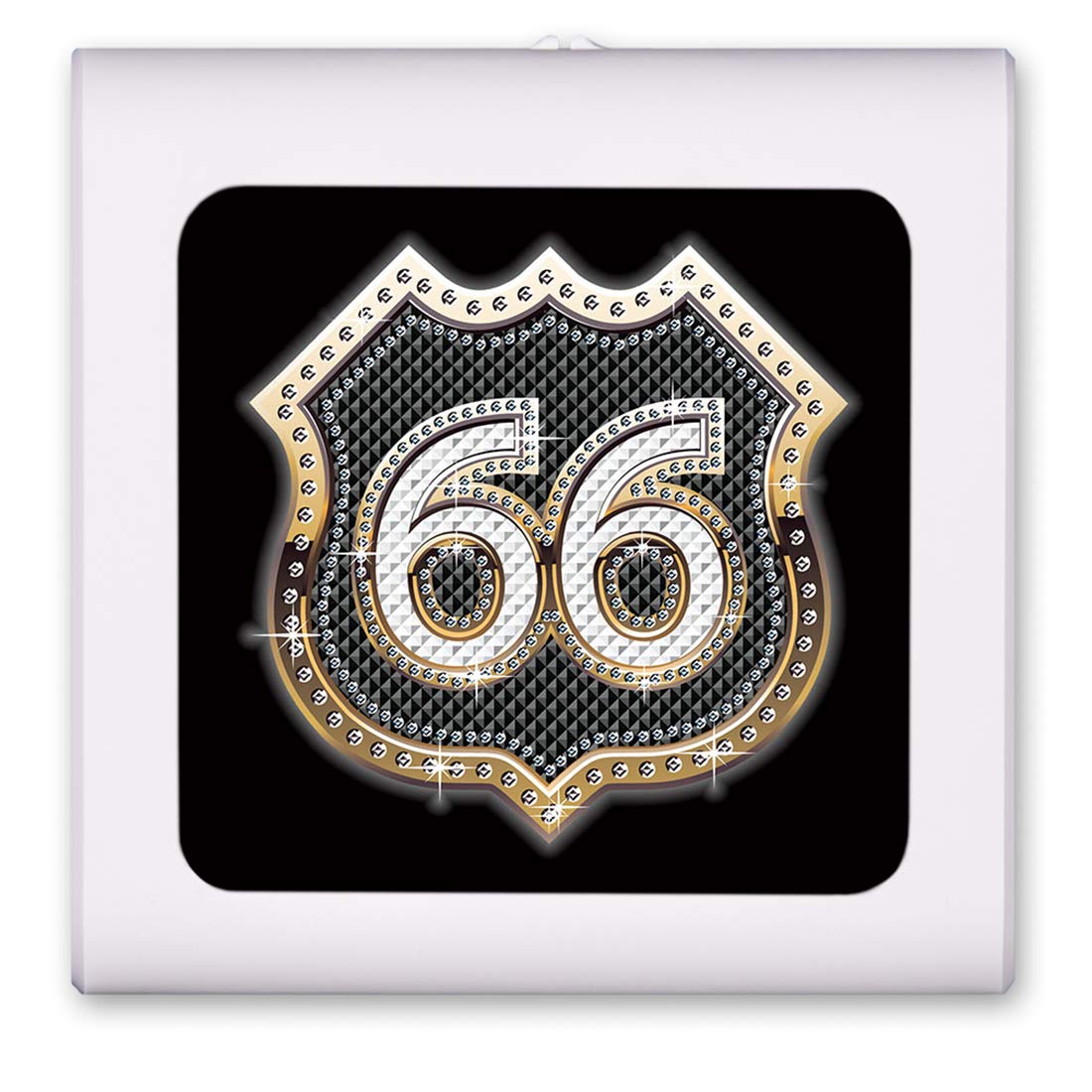 Dimmable LED Night Light with Auto On/Off Sensor - Adjustable Brightness, Warm White Light for Bathroom, Hallway, Nursery & Bedroom - Route 66 Bling (Gold) | Perfect for Nighttime Safety & Comfort in Homes, Offices & Hotels