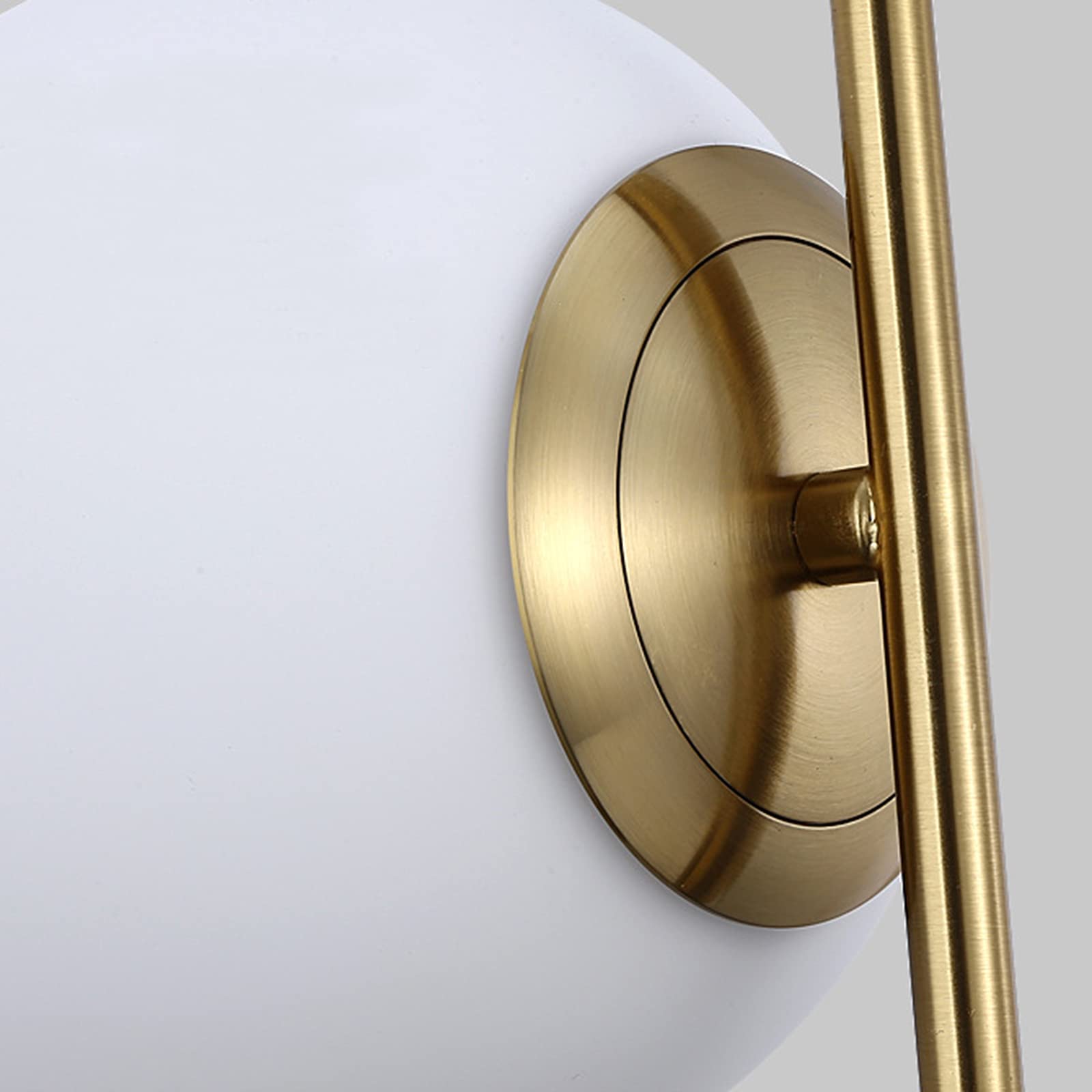 2-Light White Glass Pendant Light Fixture with Brass Gold Metal - Modern Globe Chandelier for Dining Room, Kitchen Island, or Bedroom Ceiling Lighting
