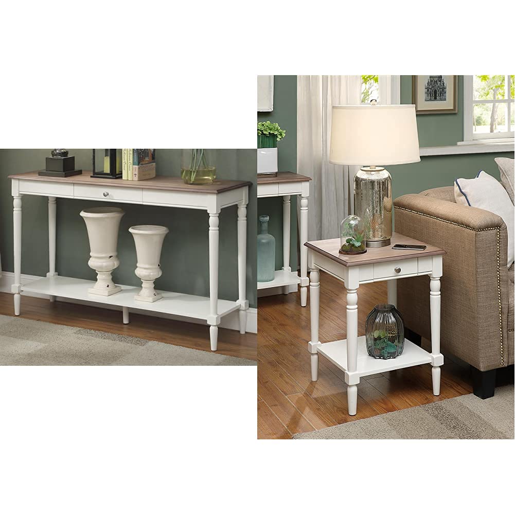 French Country Console Table with Drawer & Matching End Table - 47.25