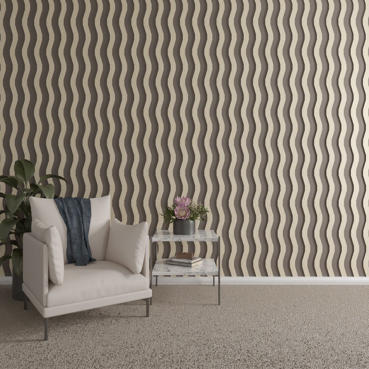 Adjustable Wood Slat Wall Kit - Brazos Modern Acoustic Panel for Home & Office Decor - DIY Room Divider & Soundproofing Solution