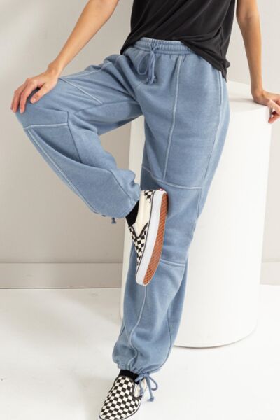 HYFVE Stitched Design Drawstring Sweatpants for Men & Women - Comfortable Casual Jogger Pants with Elastic Waistband - Perfect for Lounge, Gym, and Everyday Wear