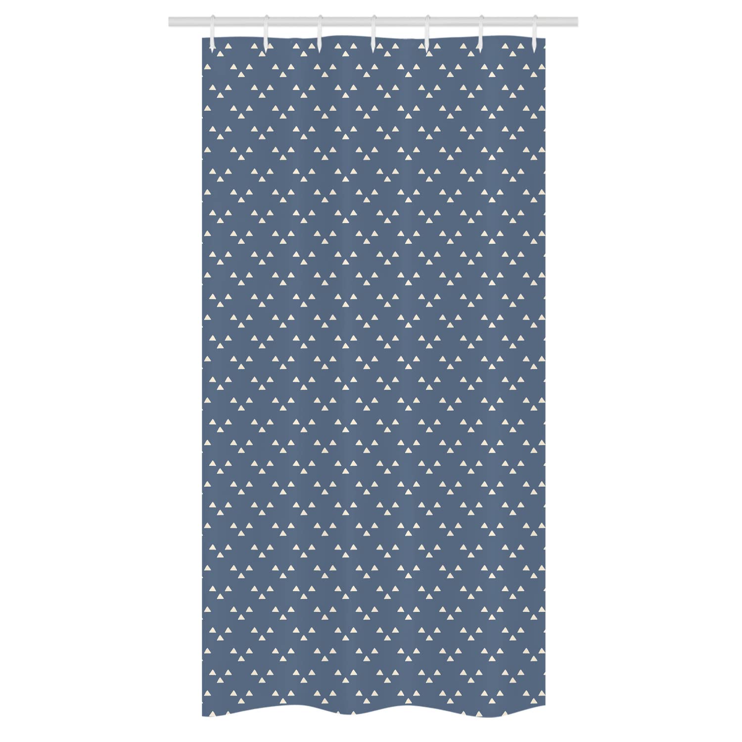 Ambesonne Geometric Stall Shower Curtain - Scandinavian Inspired Triangle Pattern, 36x72 Inch Bathroom Decor with Hooks, Night Blue & White - Perfect for Modern Bathrooms & Spa-Like Retreats