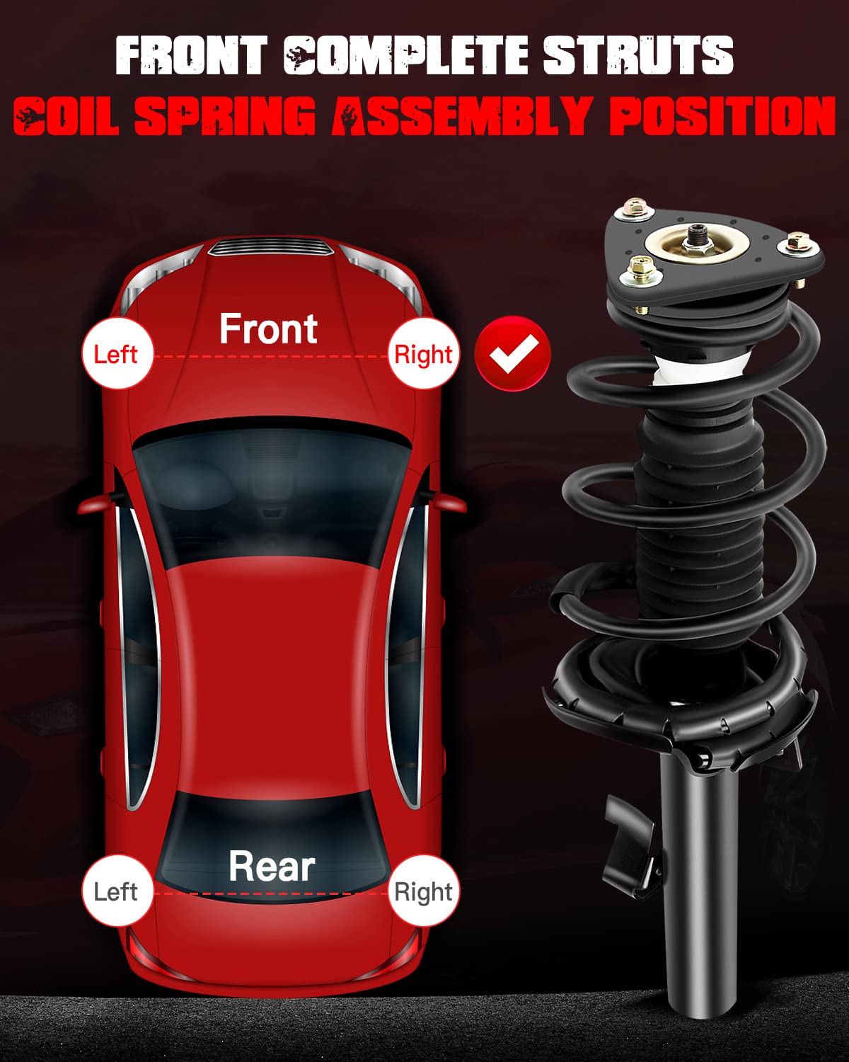 Mazda 3 & Mazda 5 Front Complete Strut Assembly (2004-2013 & 2006-2010) - 2-Piece Shock Absorber & Spring Kit - Replacement for OEM 172264 & 172263 - Perfect for Smooth Ride & Suspension Repair
