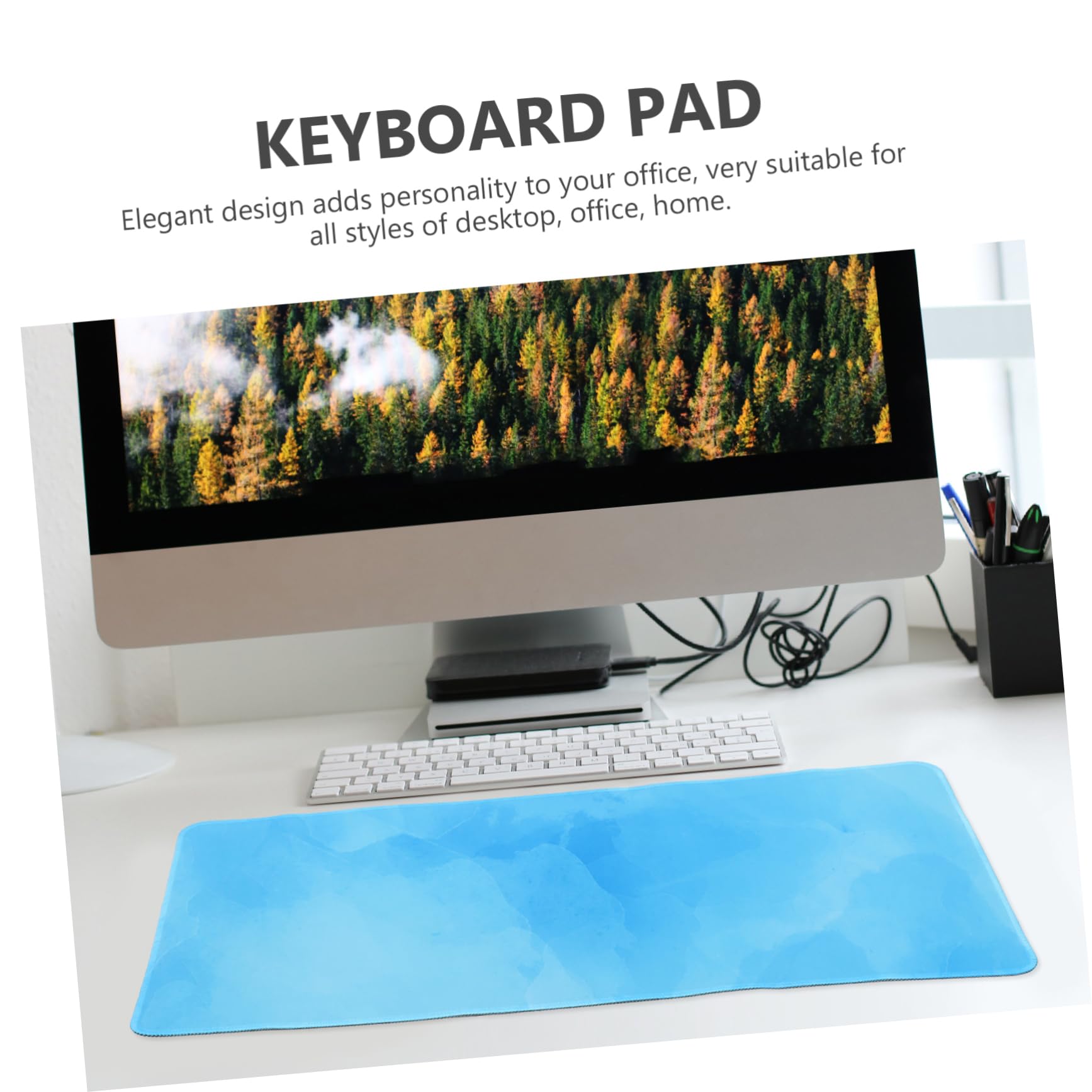EXCEART Non-Slip Keyboard and Mouse Pad Set - Waterproof Desk Mat for Office, Gaming, and Home Use with Ergonomic Wrist Support - Perfect for Laptop, PC, Notebook Workstations (Black) | Home Office Essentials & Computer Accessories