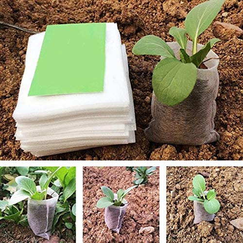100Pcs Nursery Pots Seedling Bags 8x10cm Fabric Plant Grow Bags for Gardening - Ideal for Seed Starting, Transplanting & Indoor/Outdoor Plant Cultivation