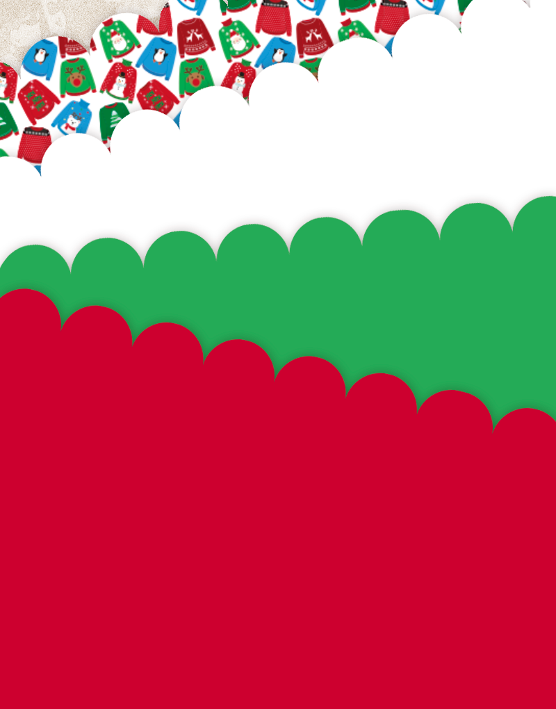 Festive Christmas Sweaters Scalloped Tissue Paper - Holiday Gift Wrapping, Party Decorations & DIY Craft Supplies for Christmas Presents