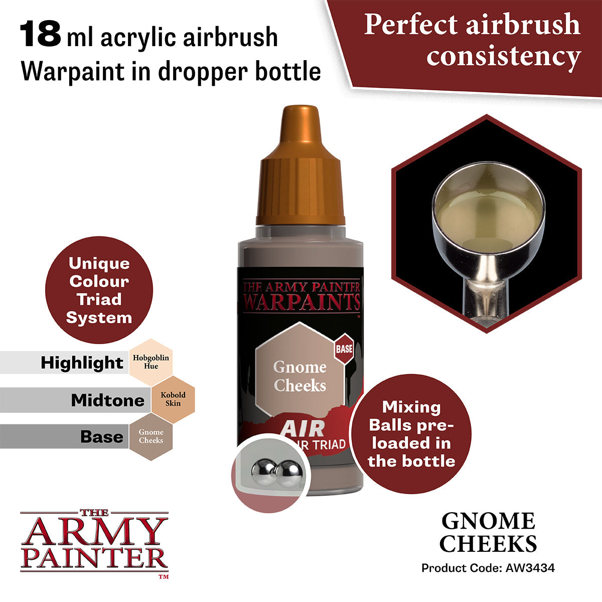 Warpaints Air: Gnome Cheeks - High-Quality Fantasy Face Paint for Cosplay, Halloween & Theatrical Makeup - Perfect for Costume Parties & LARP Events