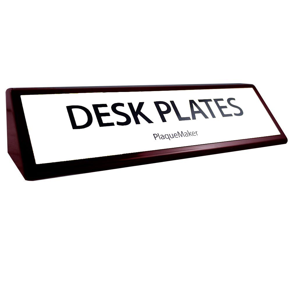 Rosewood Desk Wedge Name Plate - 8x2 Inches, White - Elegant Office Name Sign for Desks, Reception, and Professional Workspaces