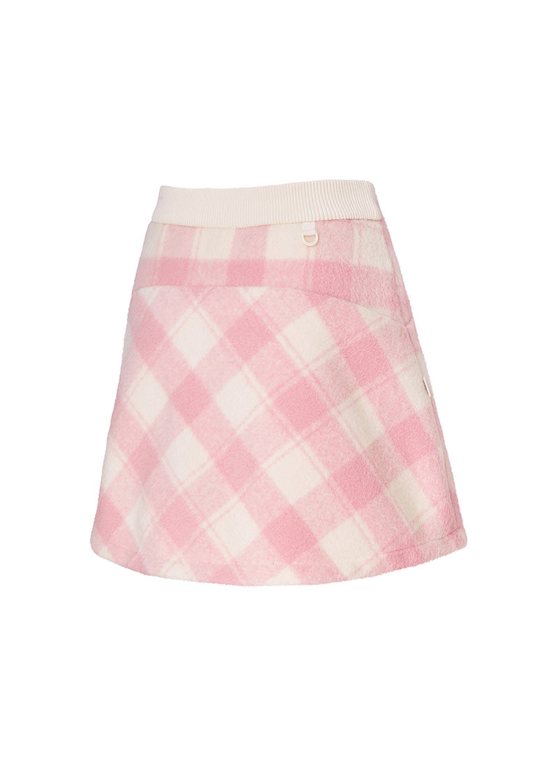 Soft Wool-Like Checkered A-Line Skirt for Women - Elegant Plaid Midi Skirt for Office, Party & Fall Outfits