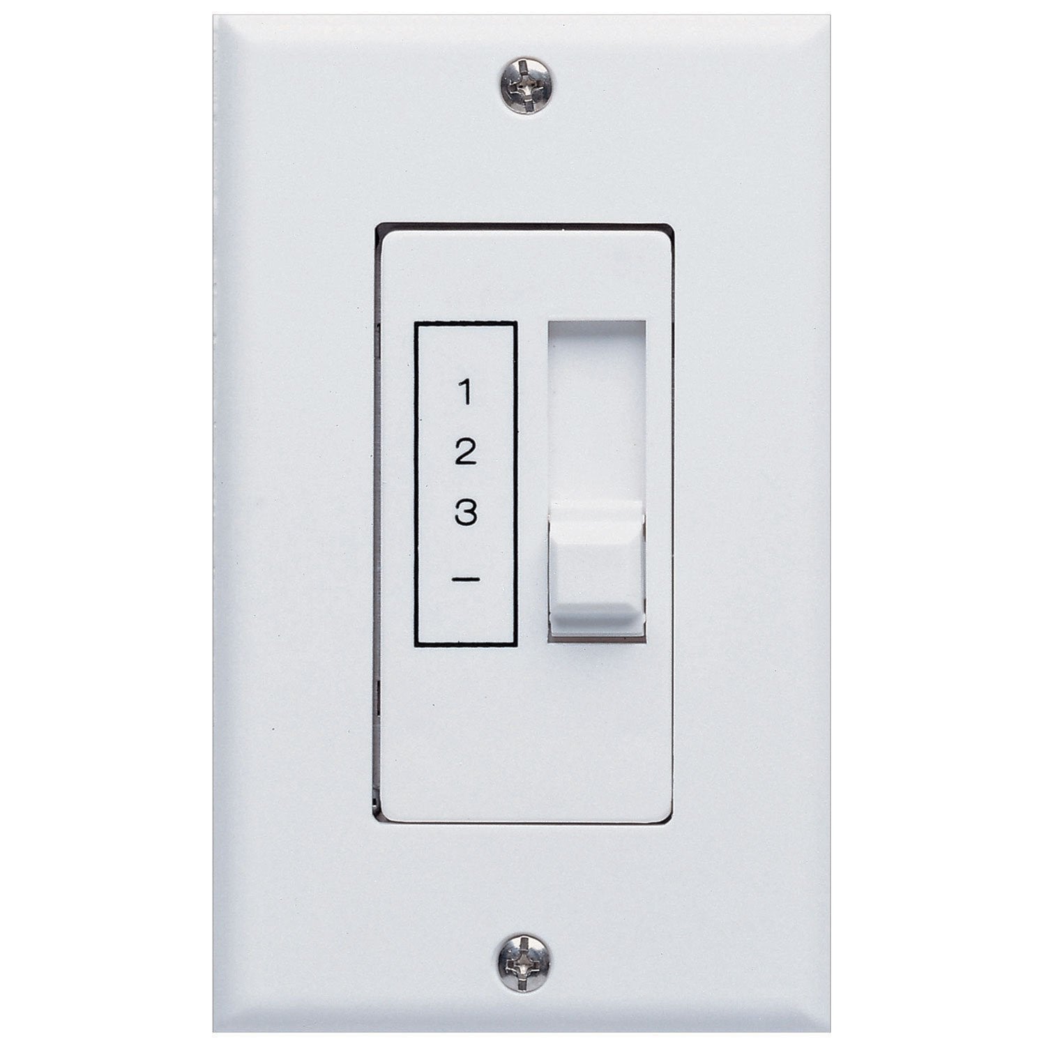 3-Speed Ceiling Fan Wall Control Switch by Concord Fans - White Slider for Living Room, Bedroom & Office (Dimmer & Light Control)