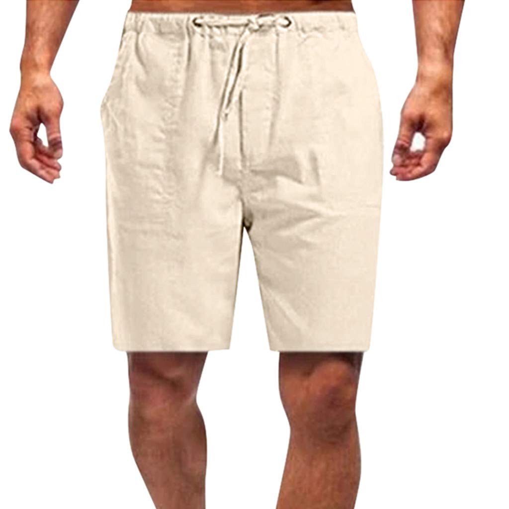 YUNDAN Men's High Waist Workout Shorts - Elastic Waistband with Drawstring for Running, Gym, Swimming & Casual Wear - Quick Dry Sports Apparel for Fitness & Outdoor Activities