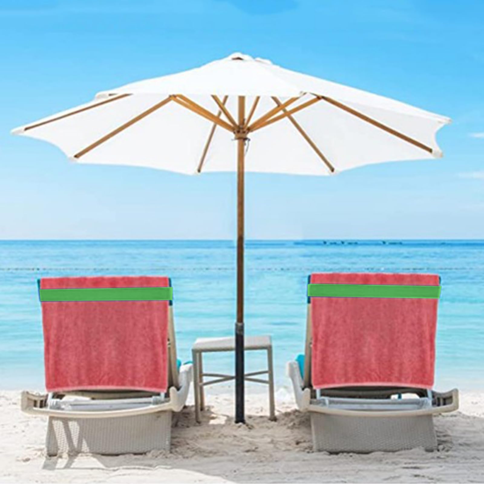 6-Pack Non-Slip Stretchable Rubber Towel Clips for Chairs - Secure Beach, Pool & Cruise Towels - Perfect for Outdoor, Travel & Home Use