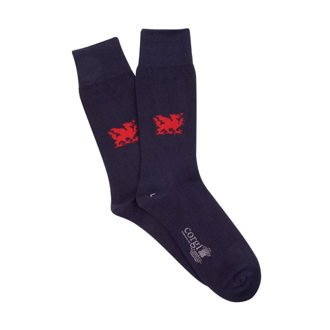 Men's Welsh Dragon Cotton Socks - Soft Breathable Casual Socks for Everyday Wear, Work & Outdoor Activities