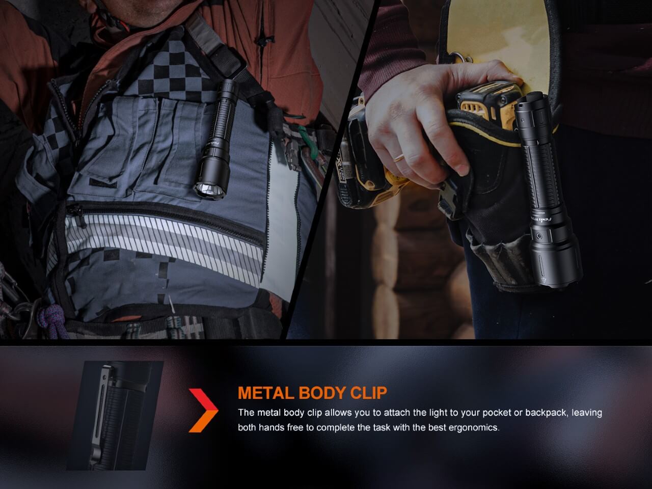 Fenix WF26R Rechargeable LED Work Flashlight with Cradle Charging - Bright, Durable for Camping, Hiking, and Emergency Use