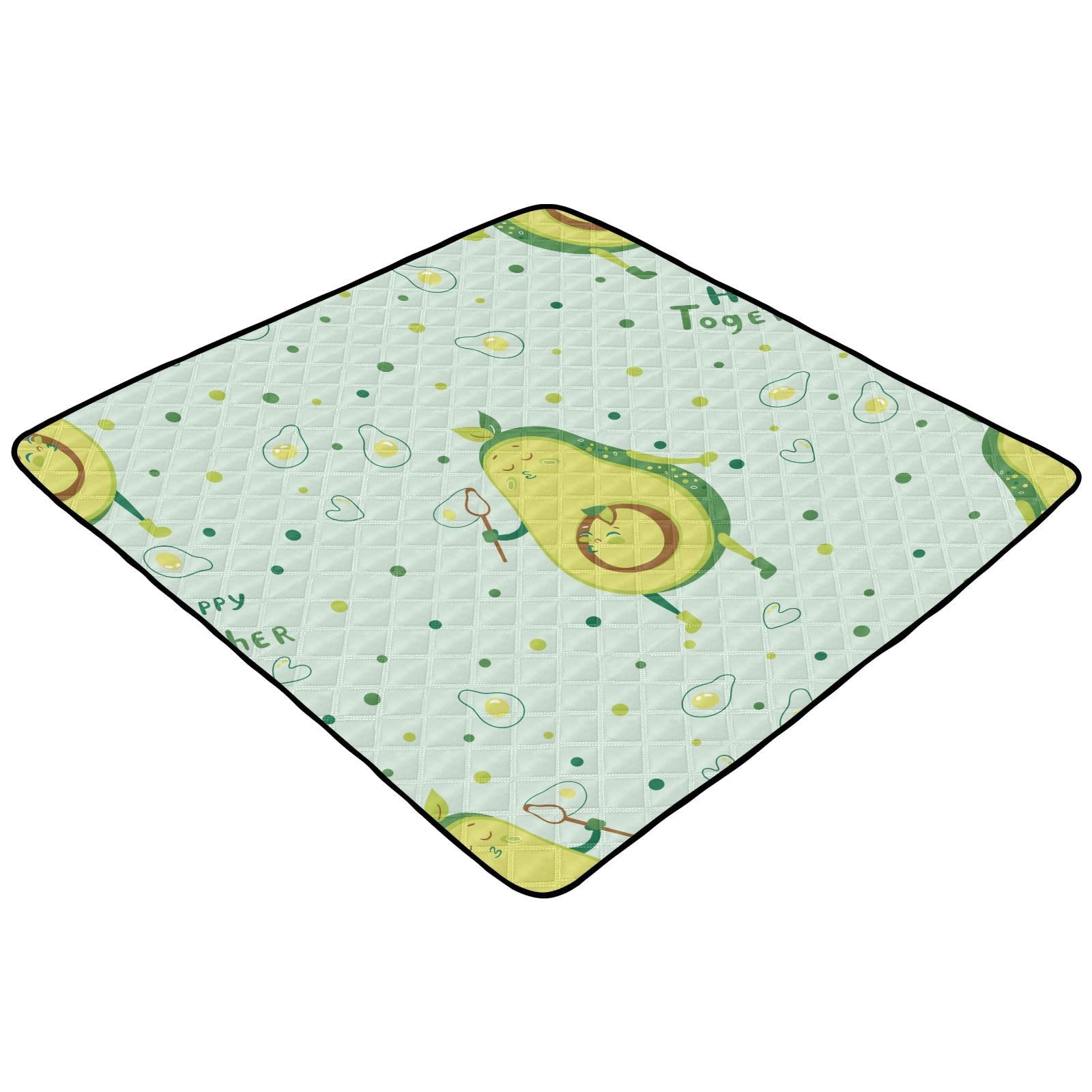 Funny Avocado Bones Baby Playmat - Washable & Soft for Toddlers - Indoor/Outdoor Use 50