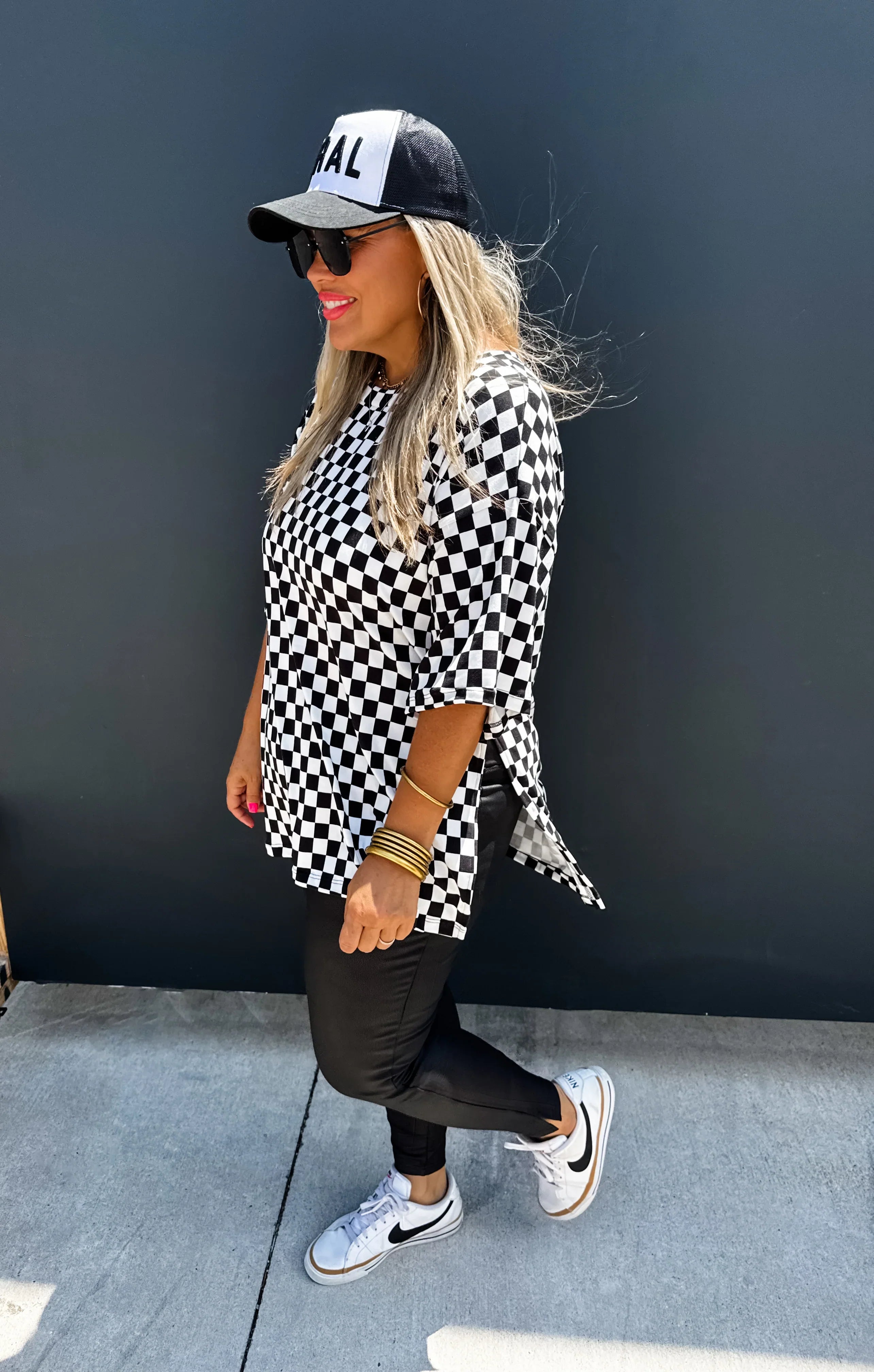 PREORDER: Stylish Check Me Out Side Slit Top for Women | Trendy Off-Shoulder Blouse | Perfect for Date Night & Party Outfits
