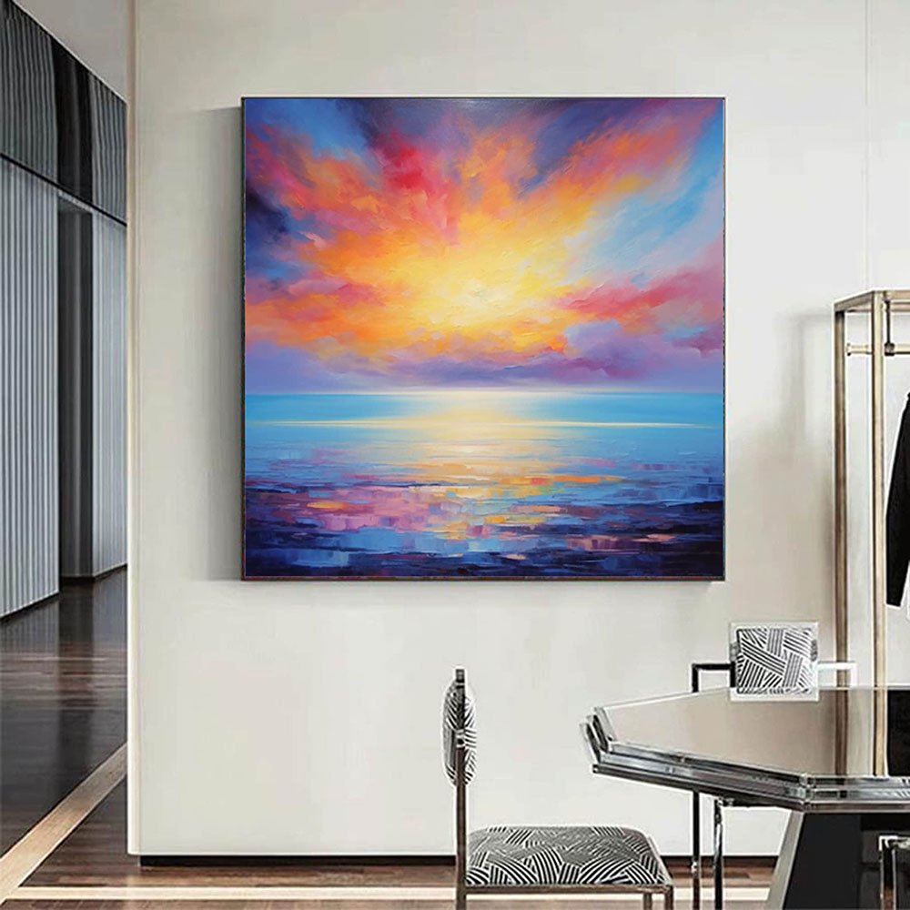 Mystical Sunset Wall Art Print - Vibrant Abstract Painting for Home & Office Decor | Perfect for Living Room, Bedroom, or Gift