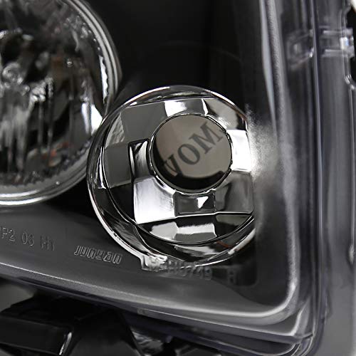 2008-2010 LED Halo Black Projector Headlights - High Performance Driving Lamps Pair for Night Visibility & Style Upgrade | Perfect for Jeep Wrangler, Dodge Ram & Off-Road Vehicles