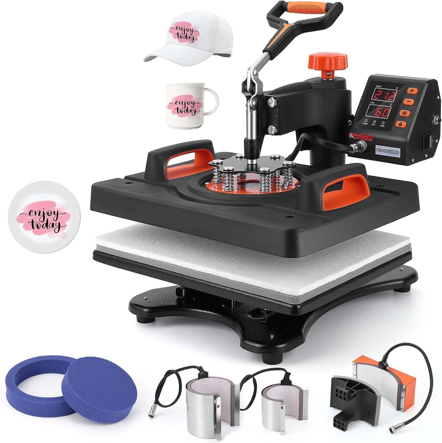 12x15 Inch Digital Heat Press Machine 360° Swing - 6 in 1 Multifunction T-Shirt, Mug, Hat & Plate Heat Transfer Sublimation Combo | Perfect for DIY Crafts, Custom Apparel & Small Business Printing