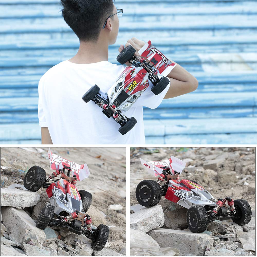 GoolRC WLtoys 144001 1:14 Scale 4WD RC Car - 2.4GHz High Speed Remote Control Off-Road Buggy Truck with 60km/h Speed, RTR Aluminum Alloy Chassis & 550 Motor - Perfect for Adults & Hobbyists (Great for Off-Road Racing, Backyard Driving & RC Car Enthusiasts)