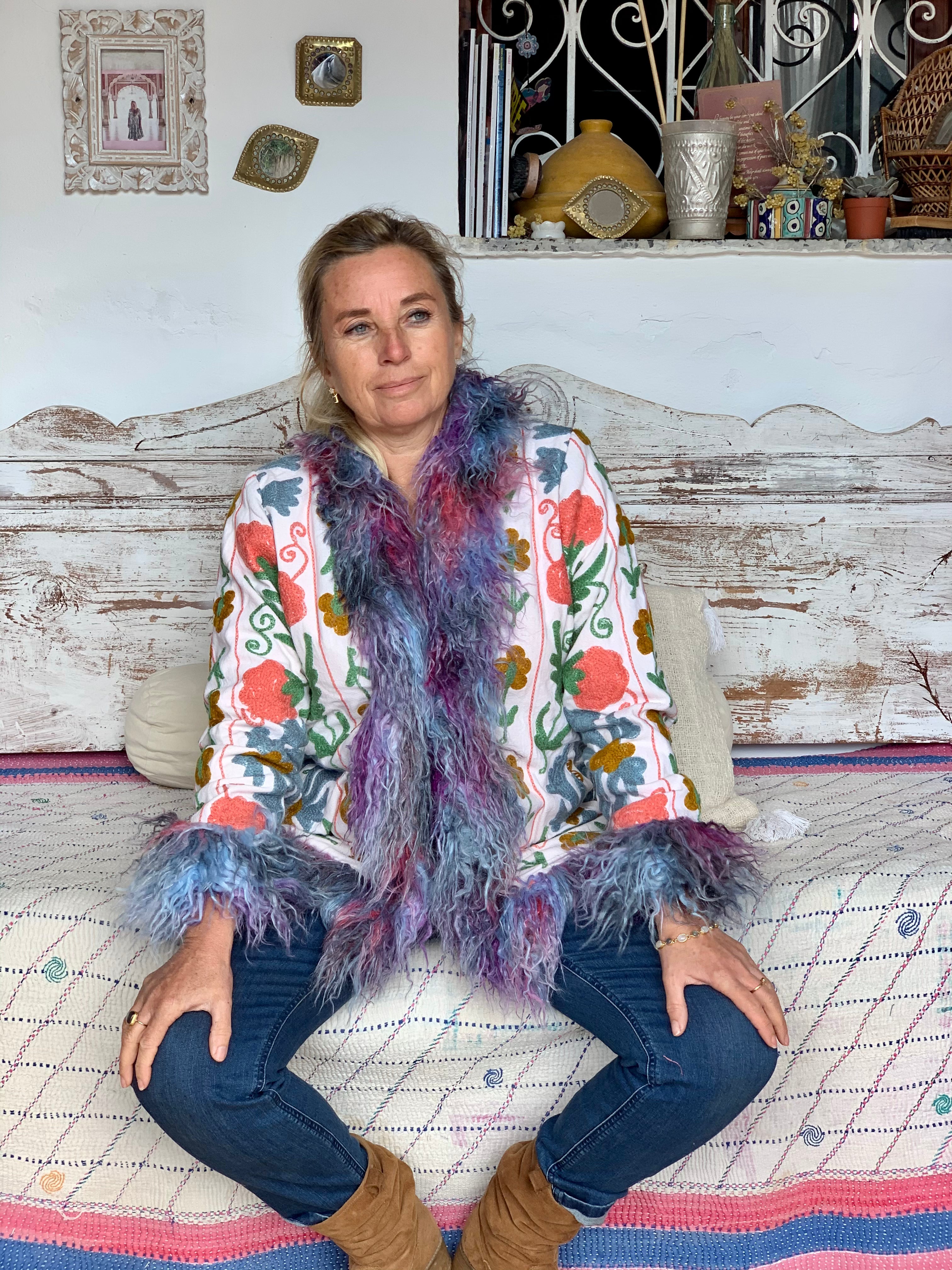 Boho Gypsy Ibiza Jacket for Women - Lightweight Embroidered Kimono Cover Up - Perfect for Beach, Festival & Summer Outfits
