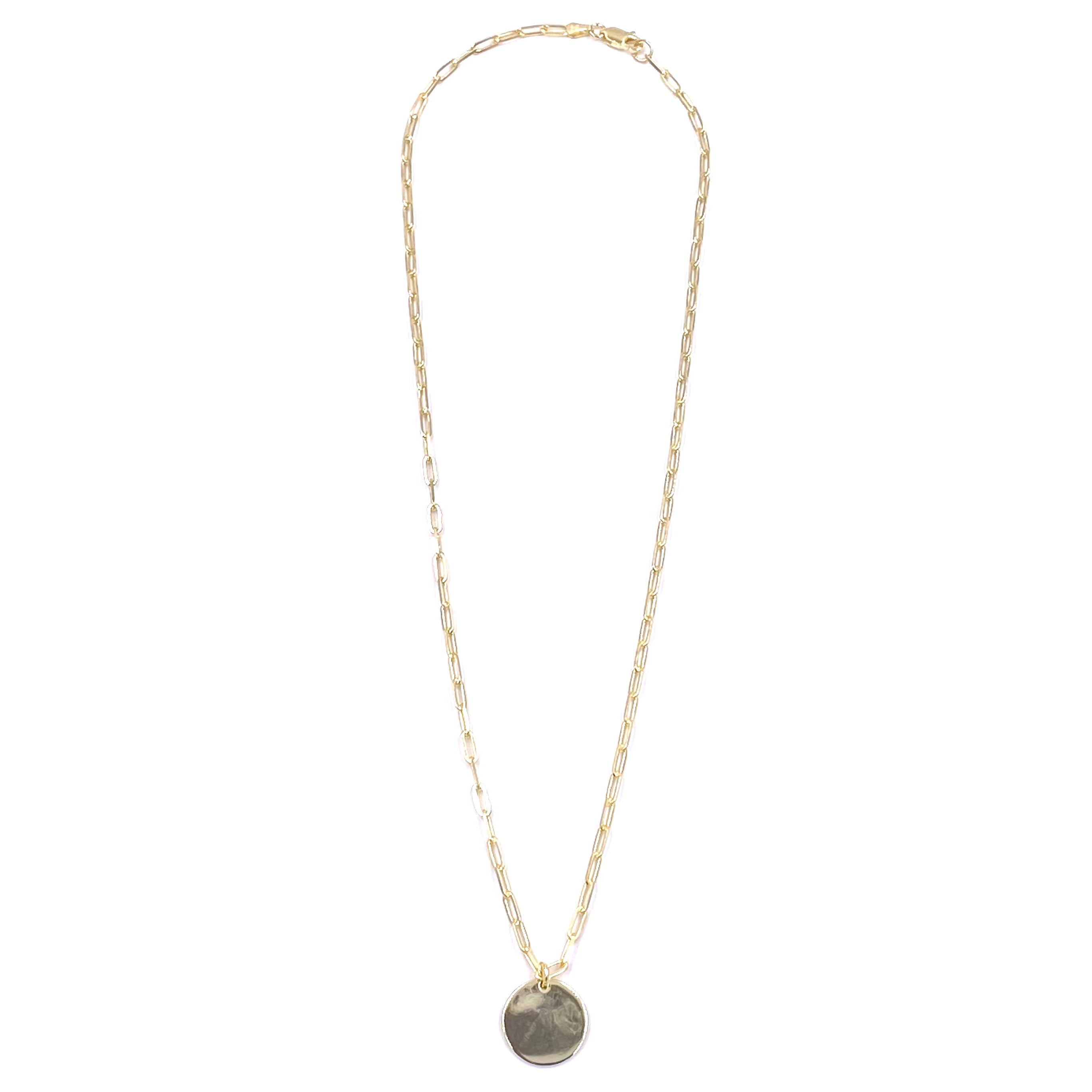 Ashley Gold Sterling Silver Gold Plated Floating Disc Circle Pendant Necklace for Women - Elegant Layering Jewelry for Everyday Wear & Special Occasions