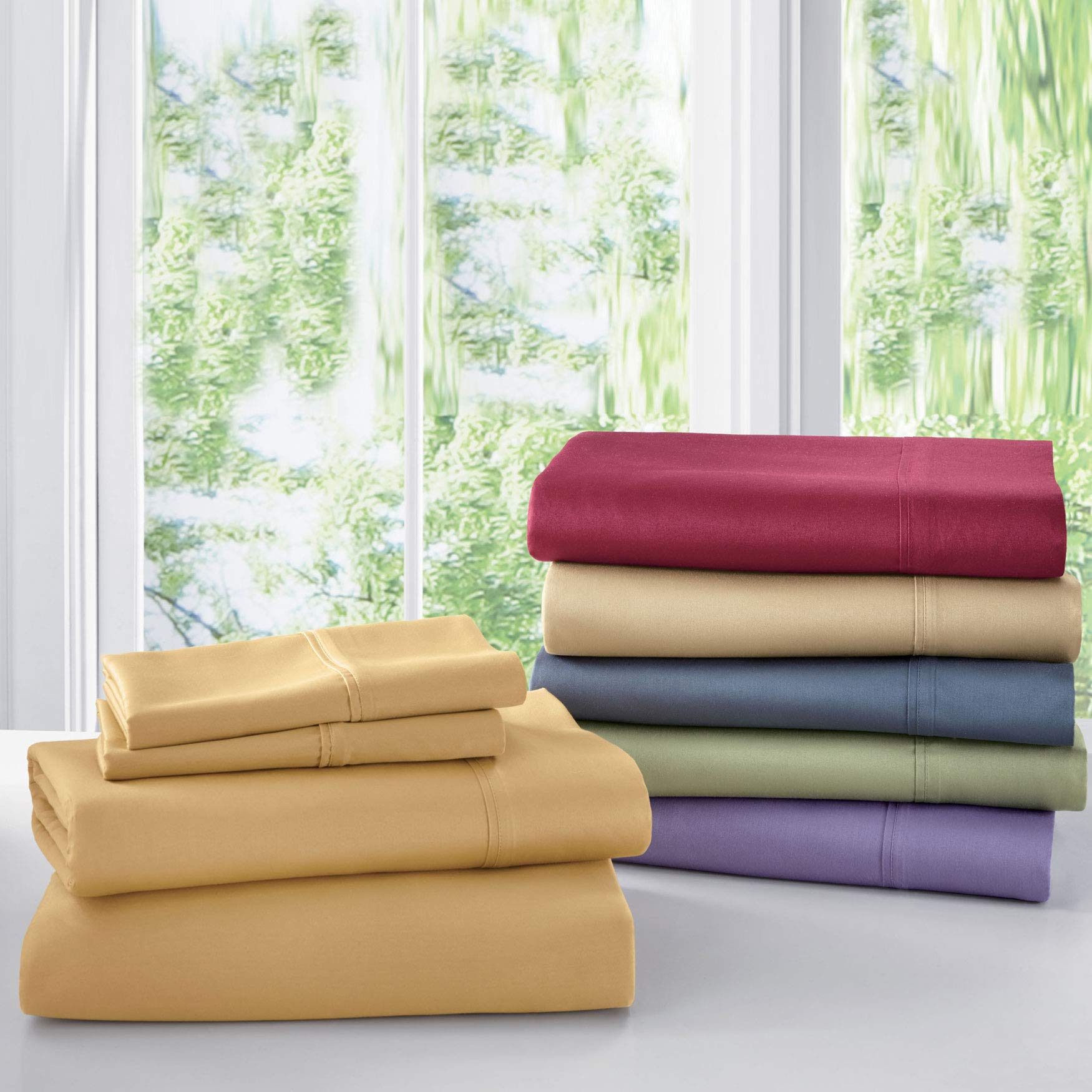 BrylaneHome 500 Thread Count King Size Sheet Set - Ultra Soft & Breathable Bed Sheets for Luxury Comfort - Perfect for Master Bedroom, Guest Room & Hotel Use