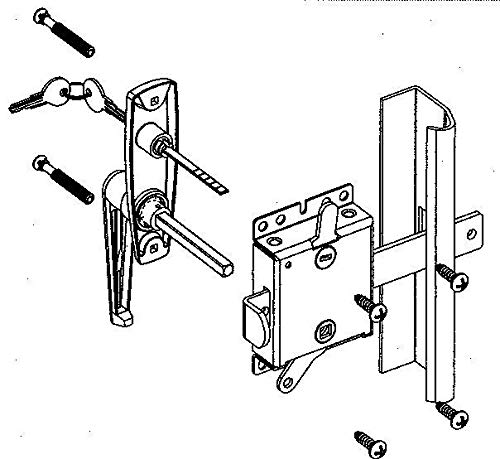 Heavy Duty Garage Door Uni-Lock Inside Slide Lock 7.5