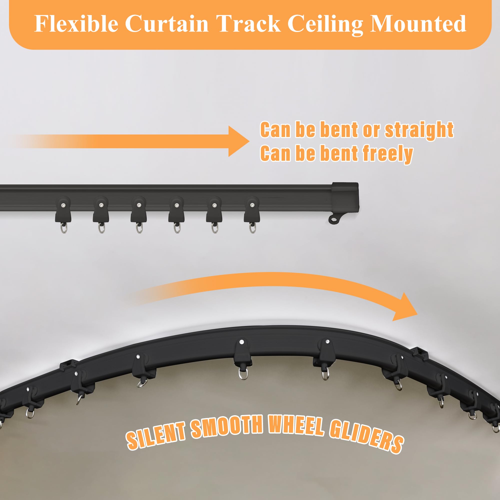 Flexible Ceiling Curtain Track Set - 180