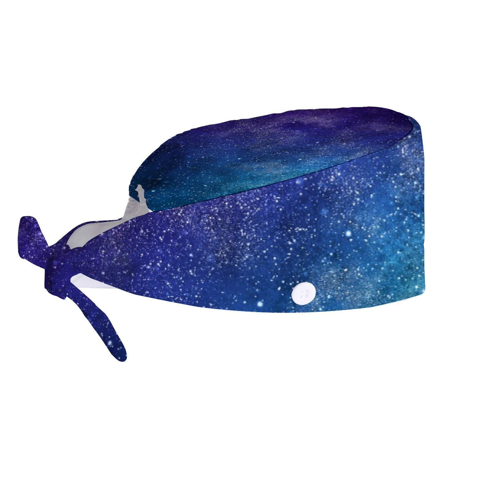 Adjustable Work Cap with Buttons & Sweatband - White Anchors Navy Design - Unisex Tie Back Hat for Women & Men - Perfect for Long Hair - Ideal for Construction, Gardening & Outdoor Work