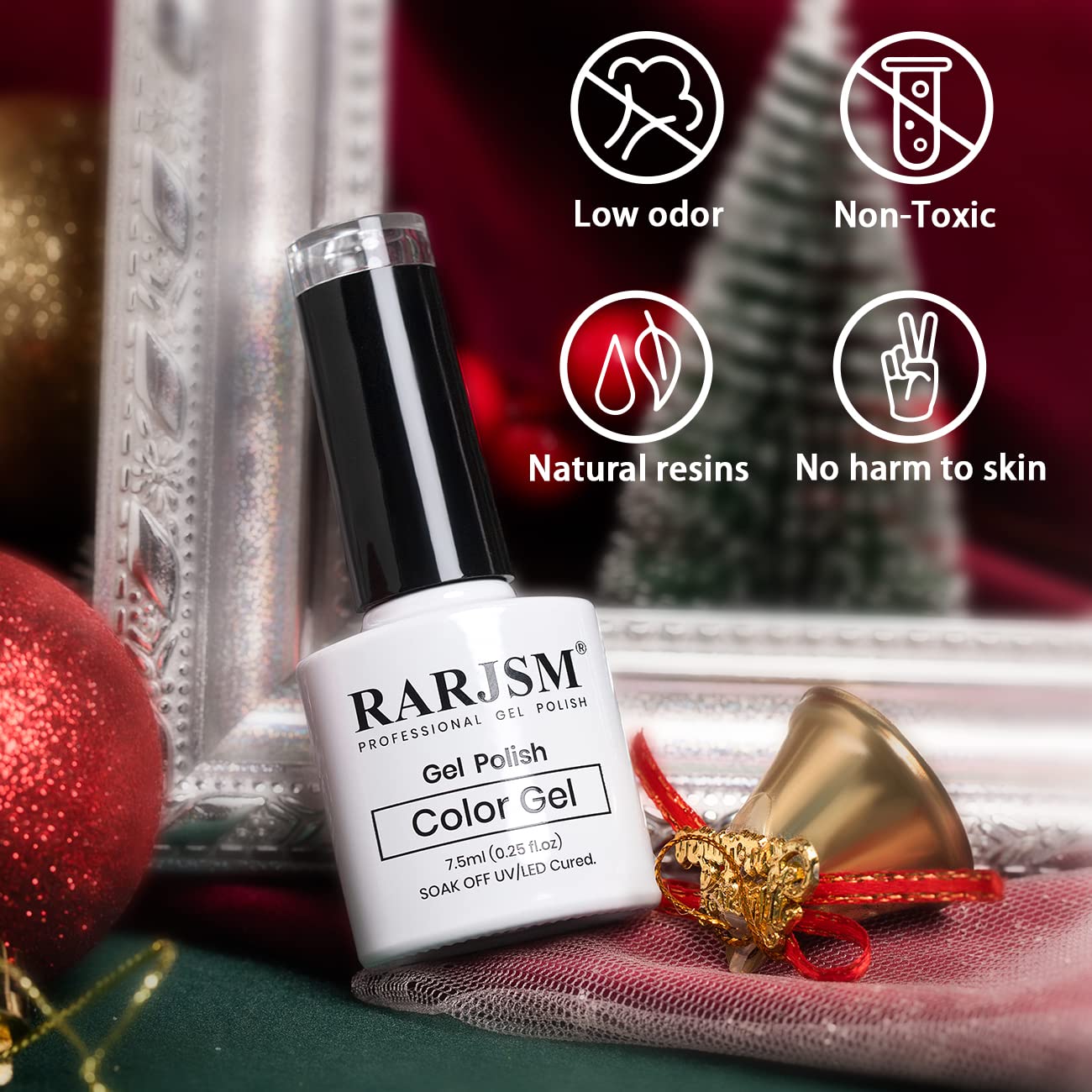 RARJSM Dark Red Diamond Glitter Gel Nail Polish - Chunky UV LED Soak Off Nail Art Gel for Manicure Salon & DIY at Home (7.5ML, Curing Required) | Perfect for Parties, Weddings & Special Occasions