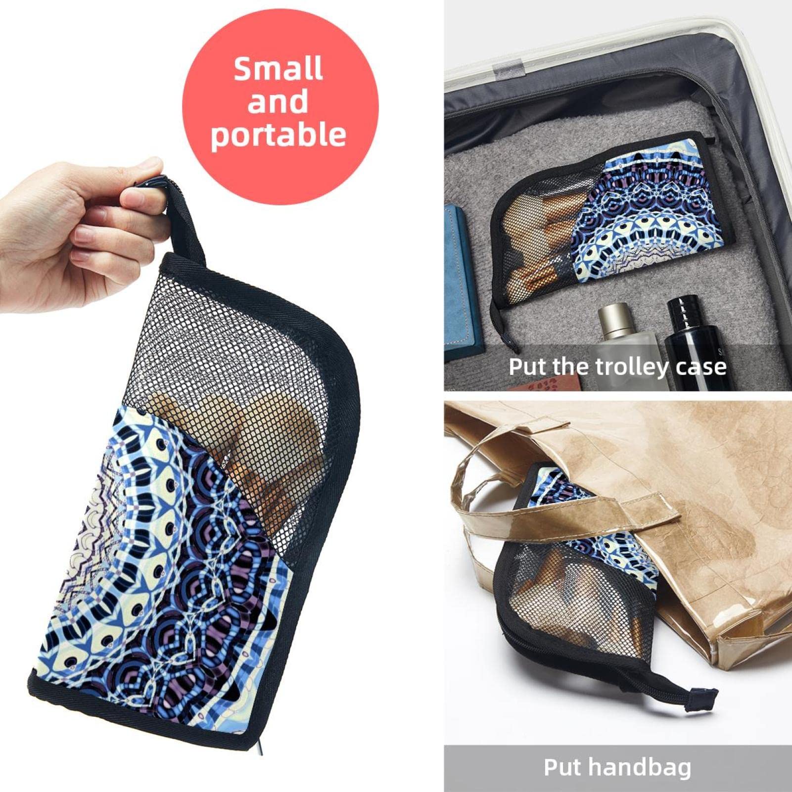 12-Piece Makeup Brush Organizer Bag with Classic Ethnic Mandala Design - Portable Cosmetic Brush Holder Case for Travel & Home Storage | Perfect for Makeup Artists & Beauty Enthusiasts