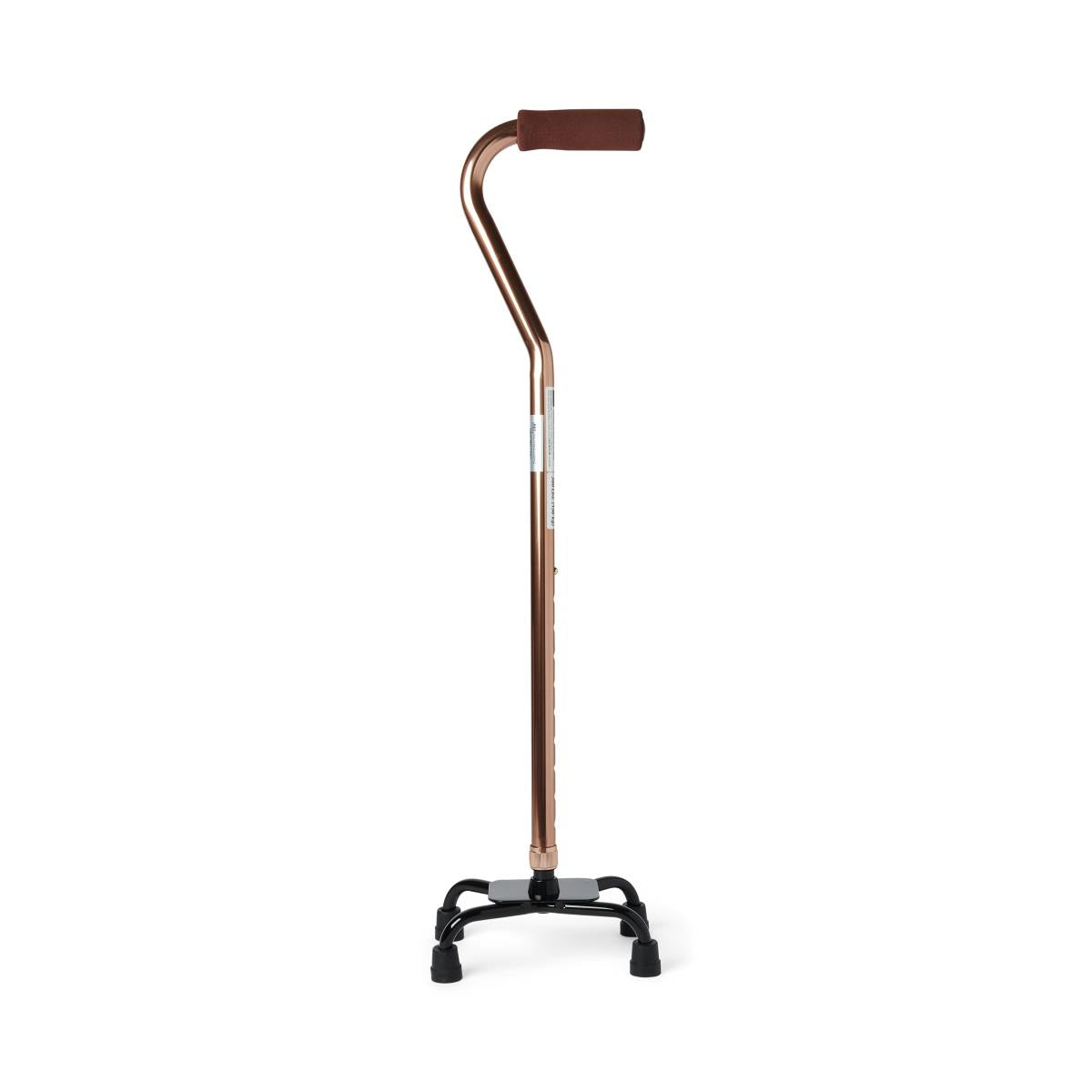 Small Base Quad Cane in Bronze - Lightweight Walking Cane for Seniors & Mobility Support - Ideal for Indoor/Outdoor Use & Stability Assistance